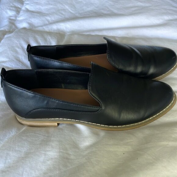 Indigo Rd Black Vegan Leather Flats Loafers Size 6.5 - Picture 5 of 8